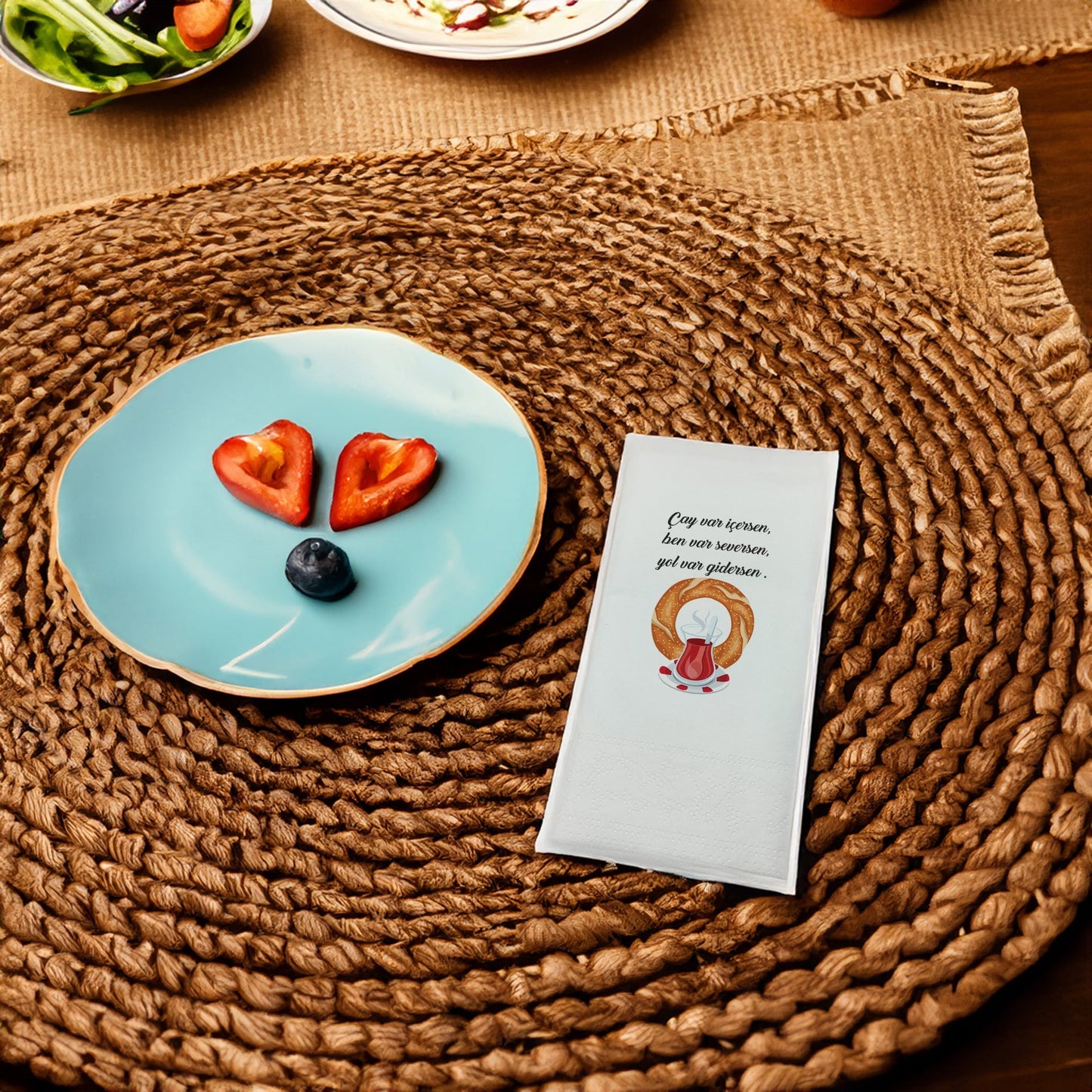 "Çay var içersen..." Baskılı Peçeteler - AyDesign.com.tr