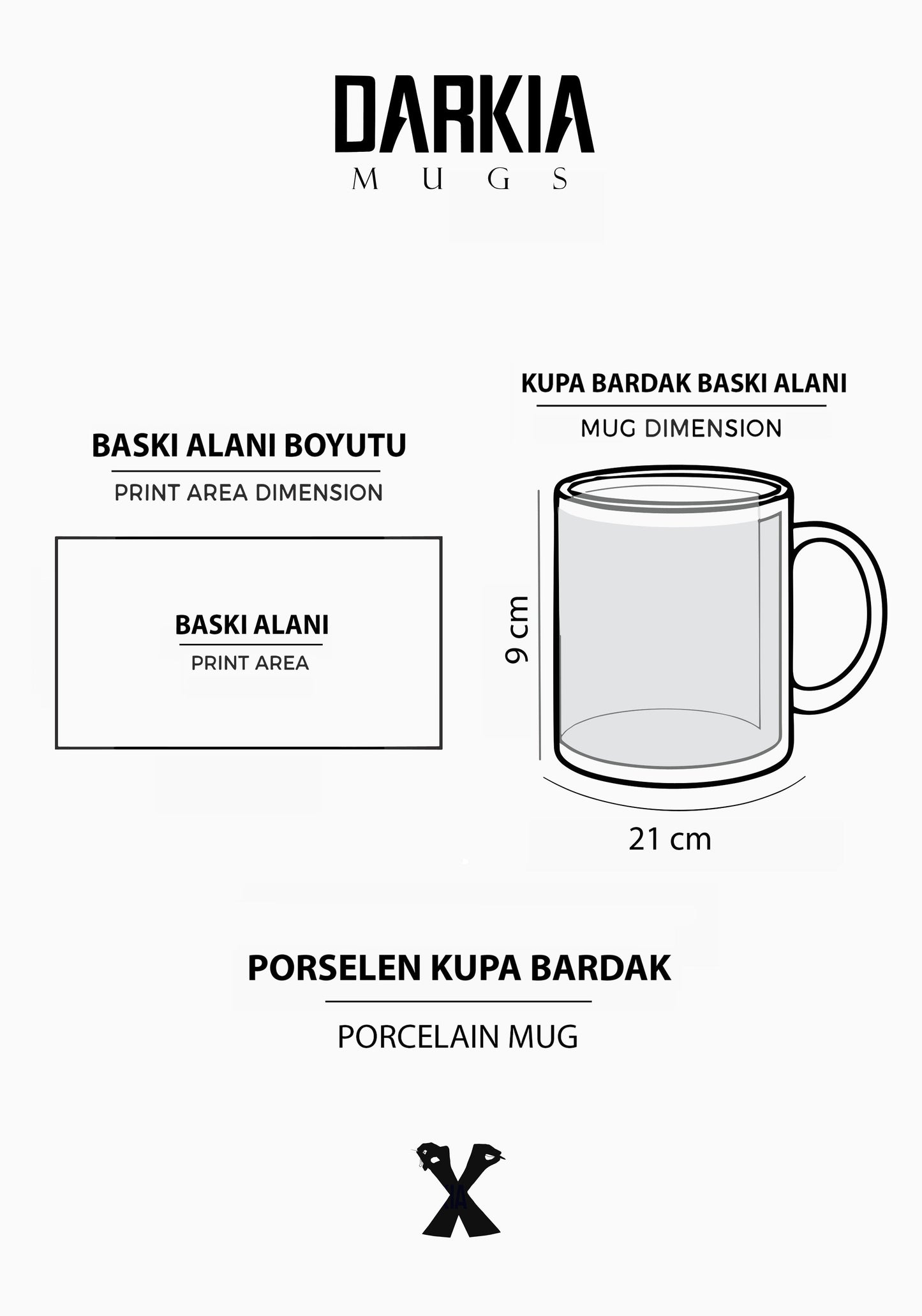Bursa 16 Baskılı Porselen Kupa