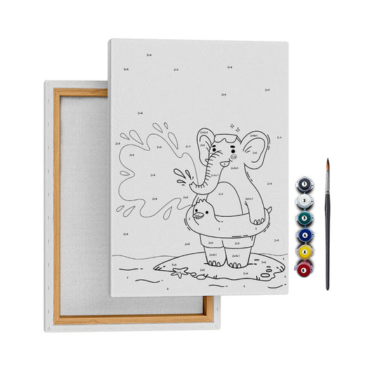 Yüzen Fil - 35x50cm - Boyama Tablo