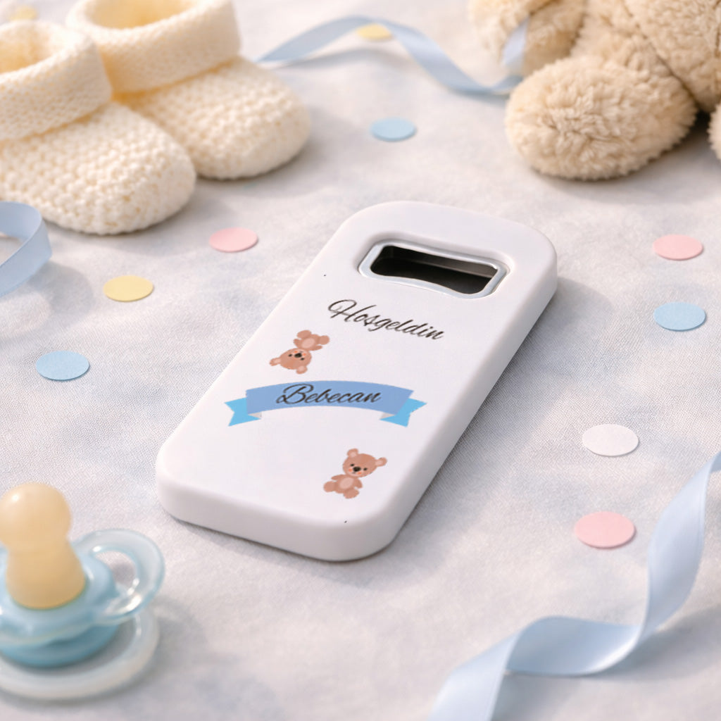 Erkek Bebek Hoşgeldin Magnet Açacak | Ayıcık Temalı İsimli Hediyelik