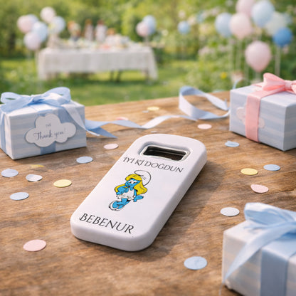 Sevimli Çizgi Karakter Temalı Açacak Magnet – Kişiye Özel İsimli Doğum Günü Hediyelik