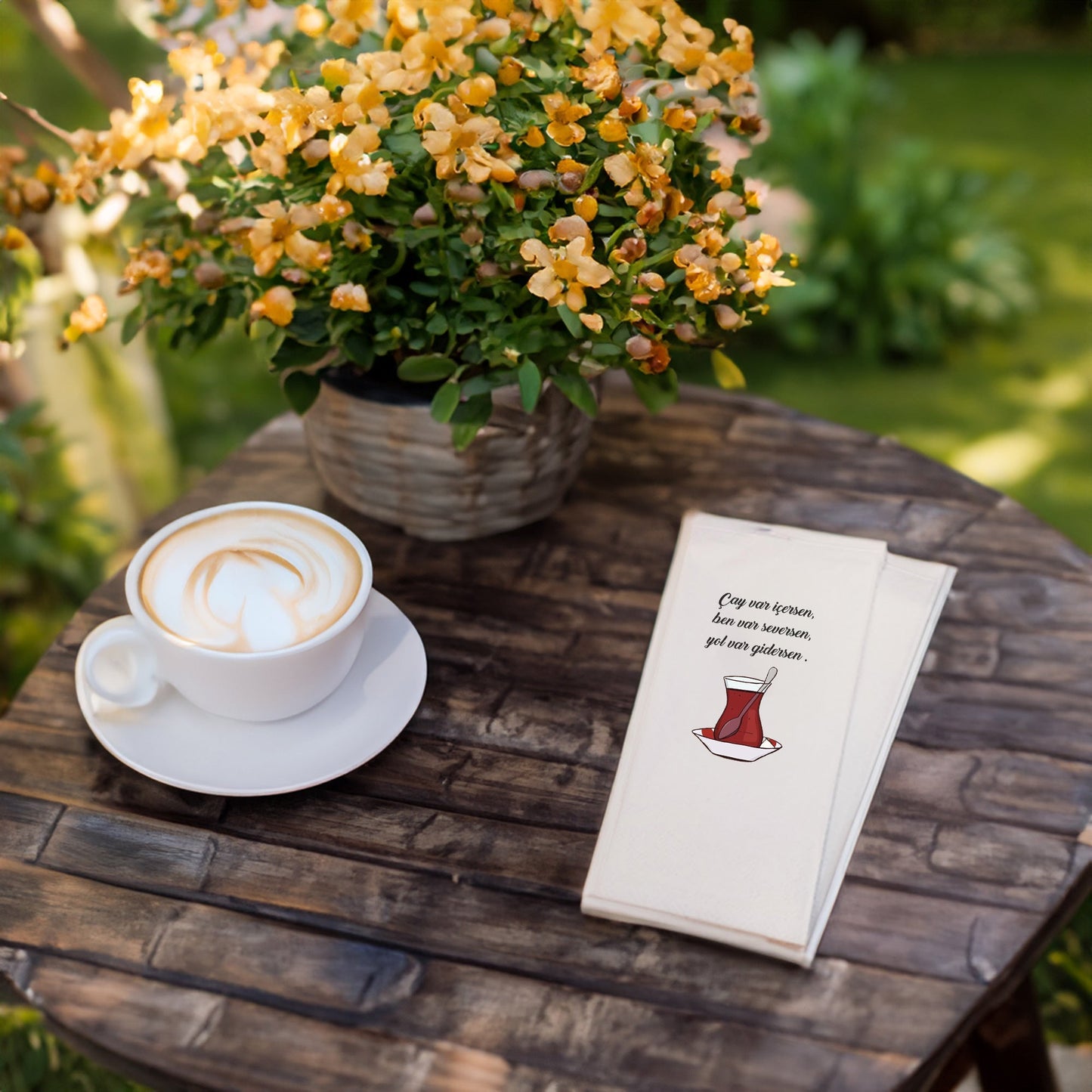 "Çay var içersen..." Baskılı Peçeteler - AyDesign.com.tr