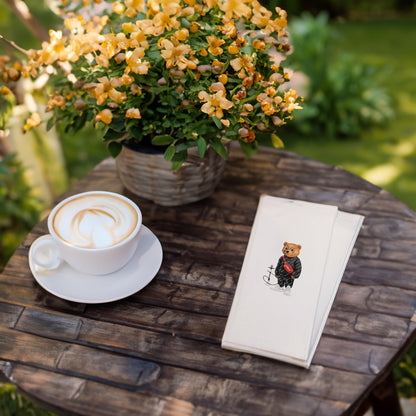 Nargileli Ayıcık Baskılı Kağıt Peçete 33x33 cm Solventsiz, Çift Katlı, İpeksi Dokulu – Kidzia