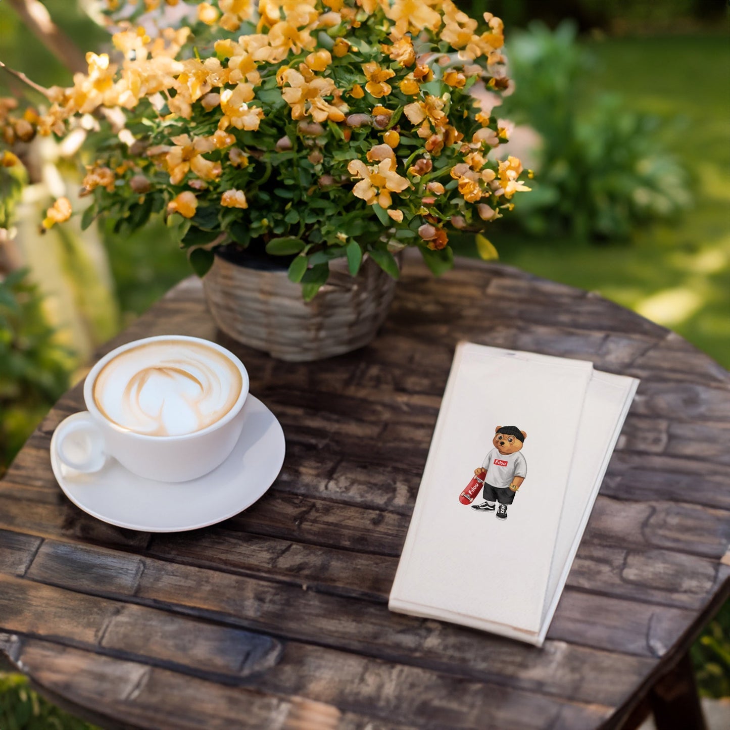 Kaykaylı Ayıcık Baskılı Kağıt Peçete 33x33 cm Solventsiz, İpeksi Dokulu, Çift Katlı – Kidzia