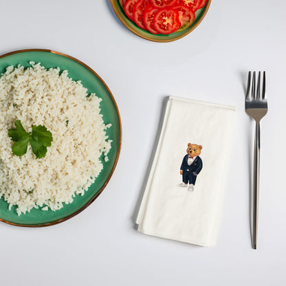 Takım Elbiseli Ayıcık Baskılı Kağıt Peçete 33x33 cm Solventsiz, İpeksi Dokulu – Kidzia