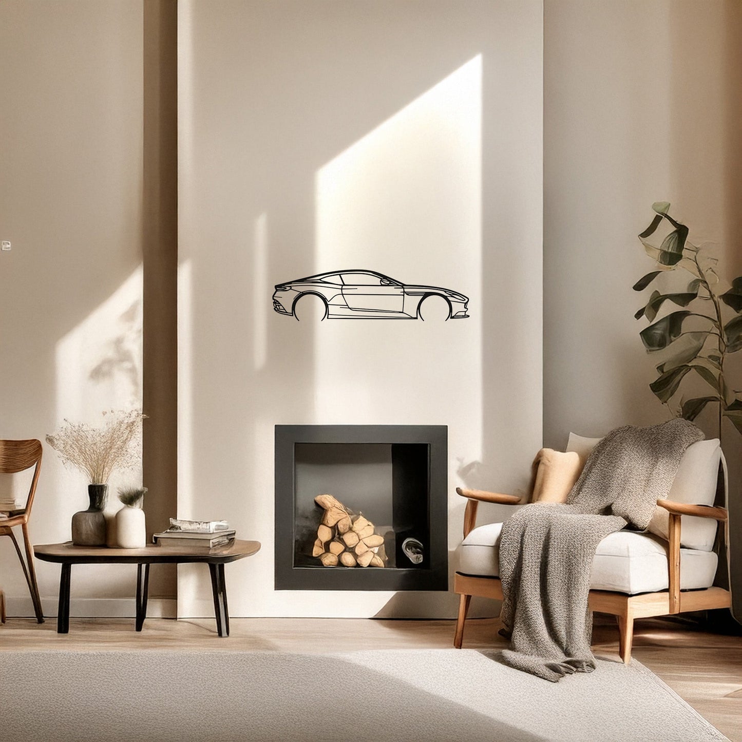 Aston Martin DB11 Metal Duvar Tablosu – Elektrostatik Siyah Boyalı Modern Otomobil Dekoru