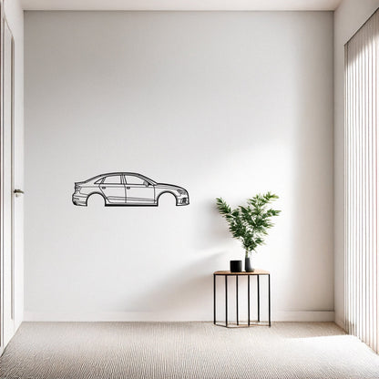 Audi RS3 Metal Duvar Tablosu – Elektrostatik Siyah Boyalı Performans Otomobil Dekoru