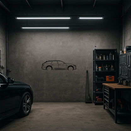 Audi Metal Duvar Tablosu – Elektrostatik Siyah Boyalı Modern Otomobil Dekoru