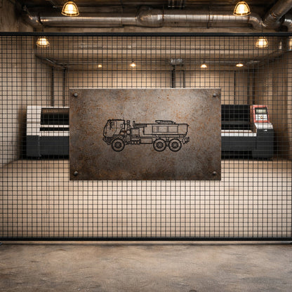M412 Askeri Kamyon Modern Metal Duvar Tablosu Elektrostatik Siyah Boyalı Dekoratif Sanat