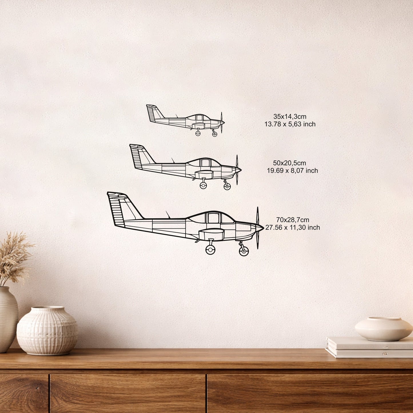 Piper Tomahawk PA-38 Metal Duvar Tablosu - Ozel Ucak Tasarimi