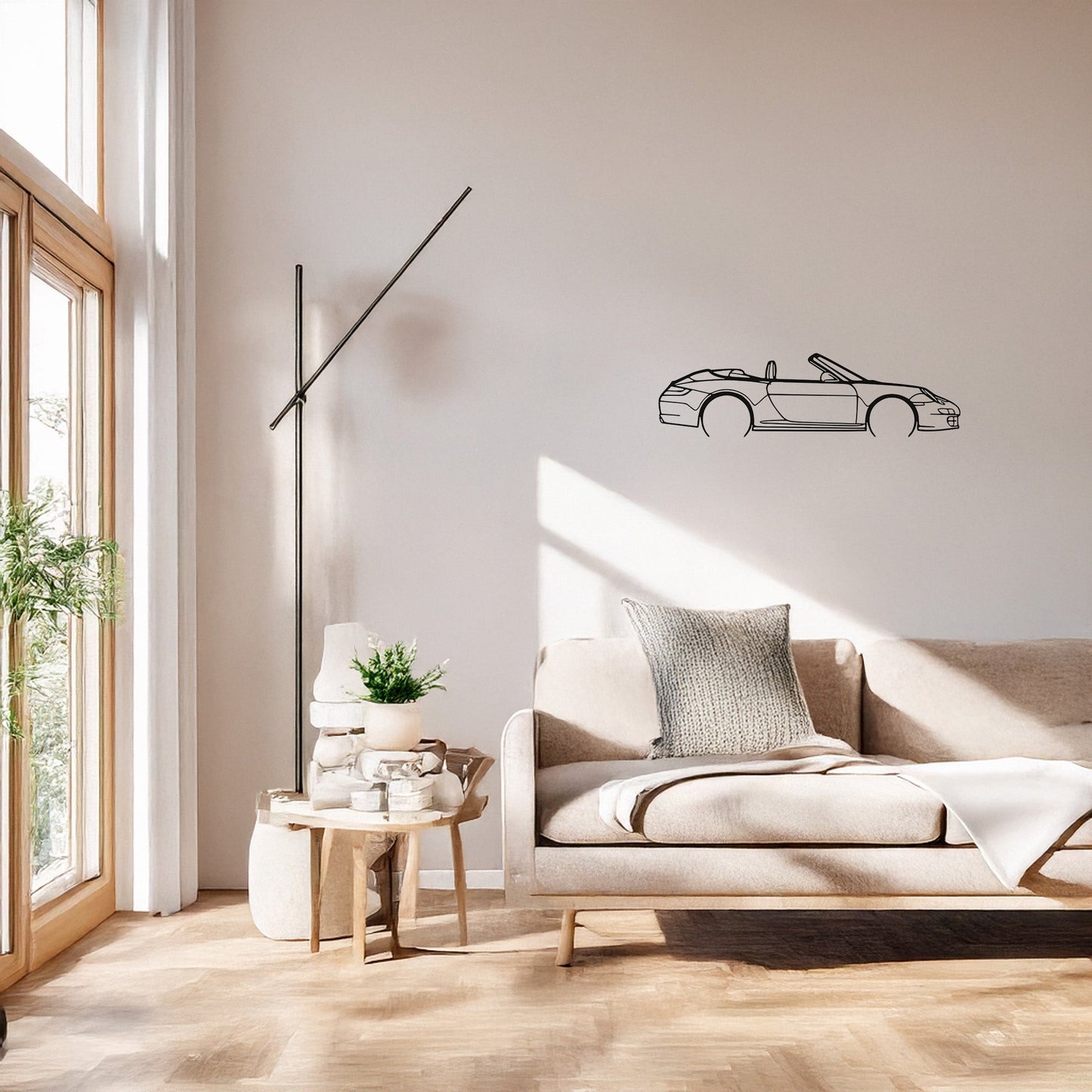 Porsche 911 Cabriolet 997 Metal Duvar Tablosu Şık Otomobil Silüeti