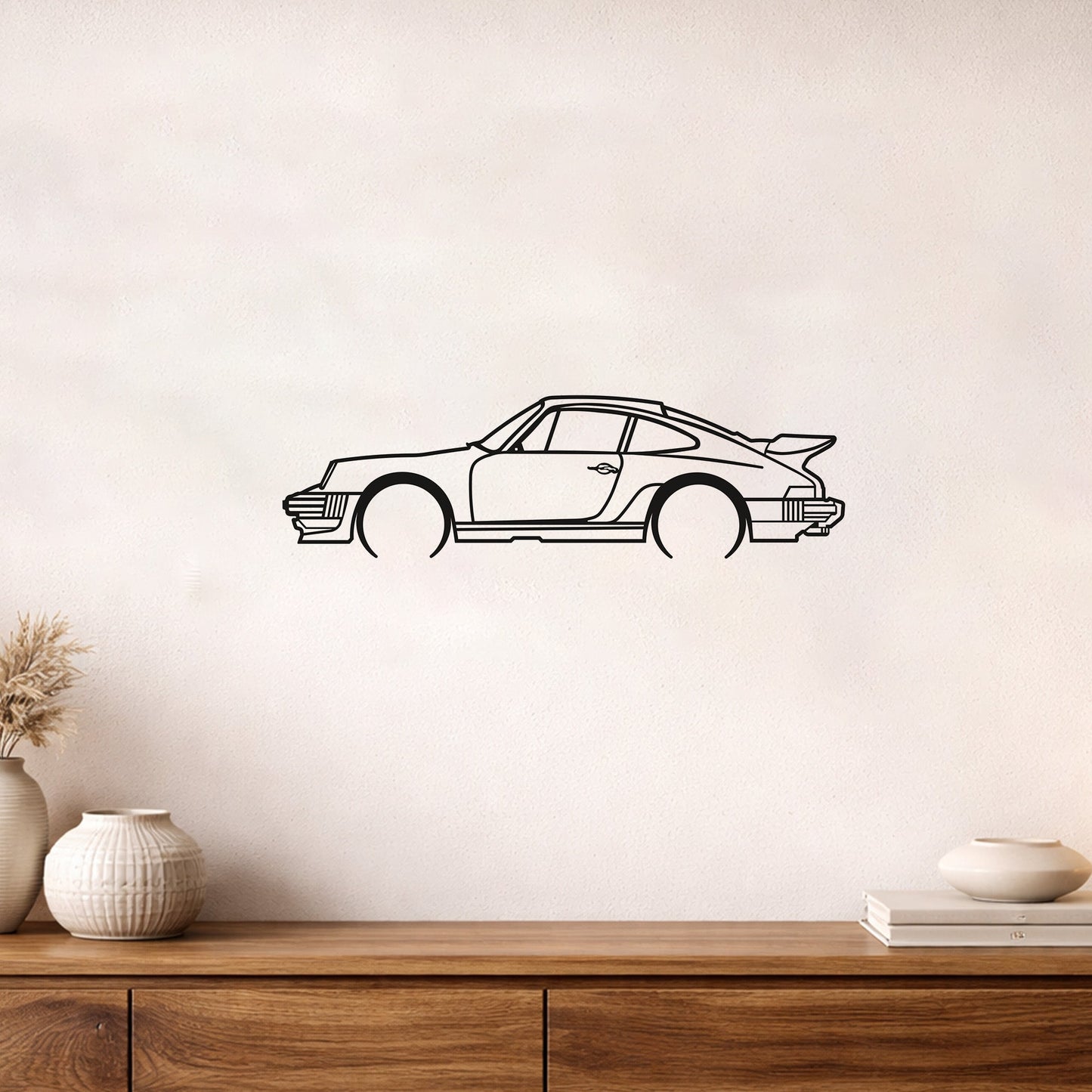 Porsche 911 Turbo 964 Silüeti Metal Duvar Tablosu Otomobil Sanatı