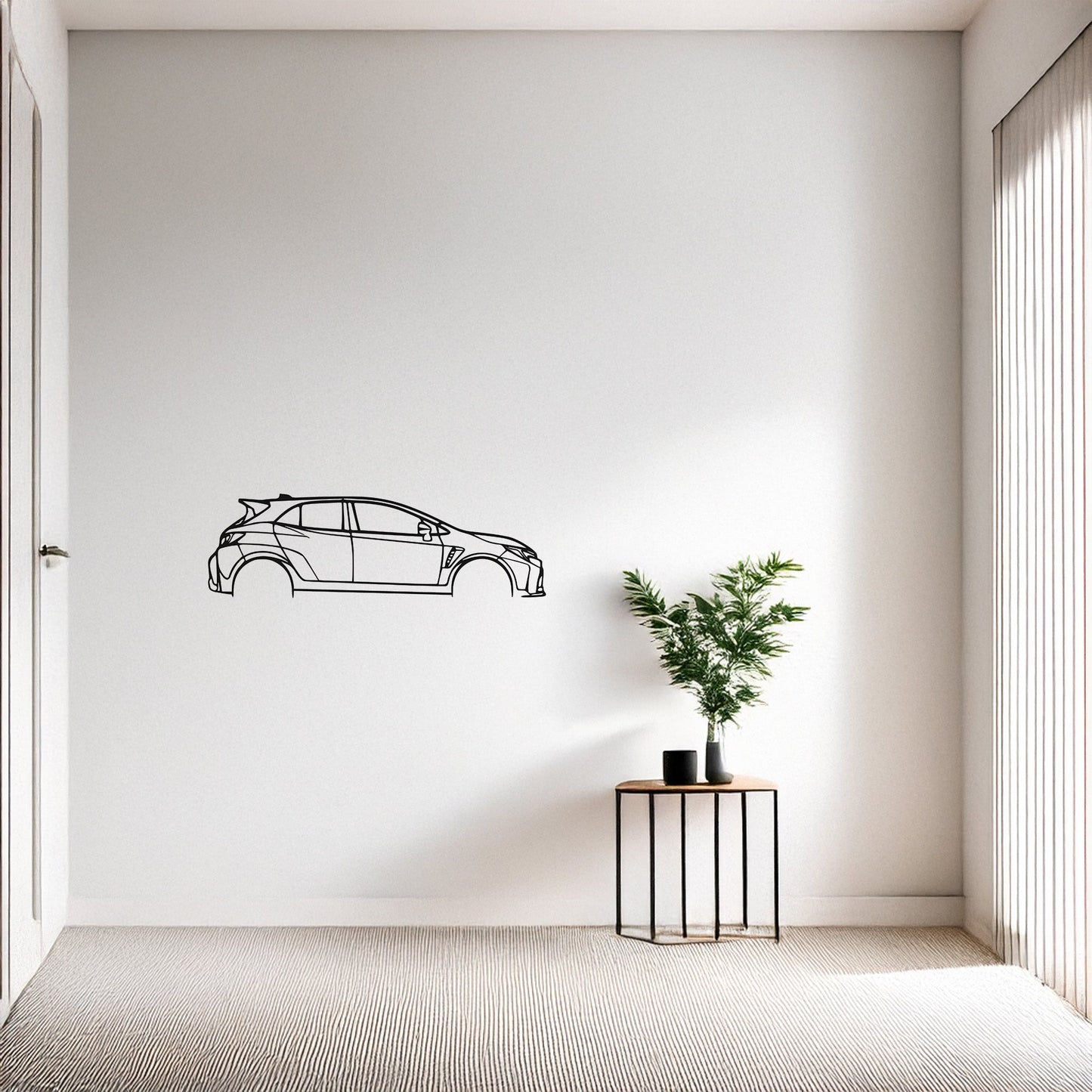 Toyota Corolla GR Metal Duvar Tablosu Şık Otomobil Silüeti