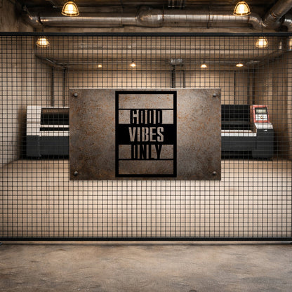 Good Vibes Only Yazılı Modern Siyah Metal Duvar Tablosu