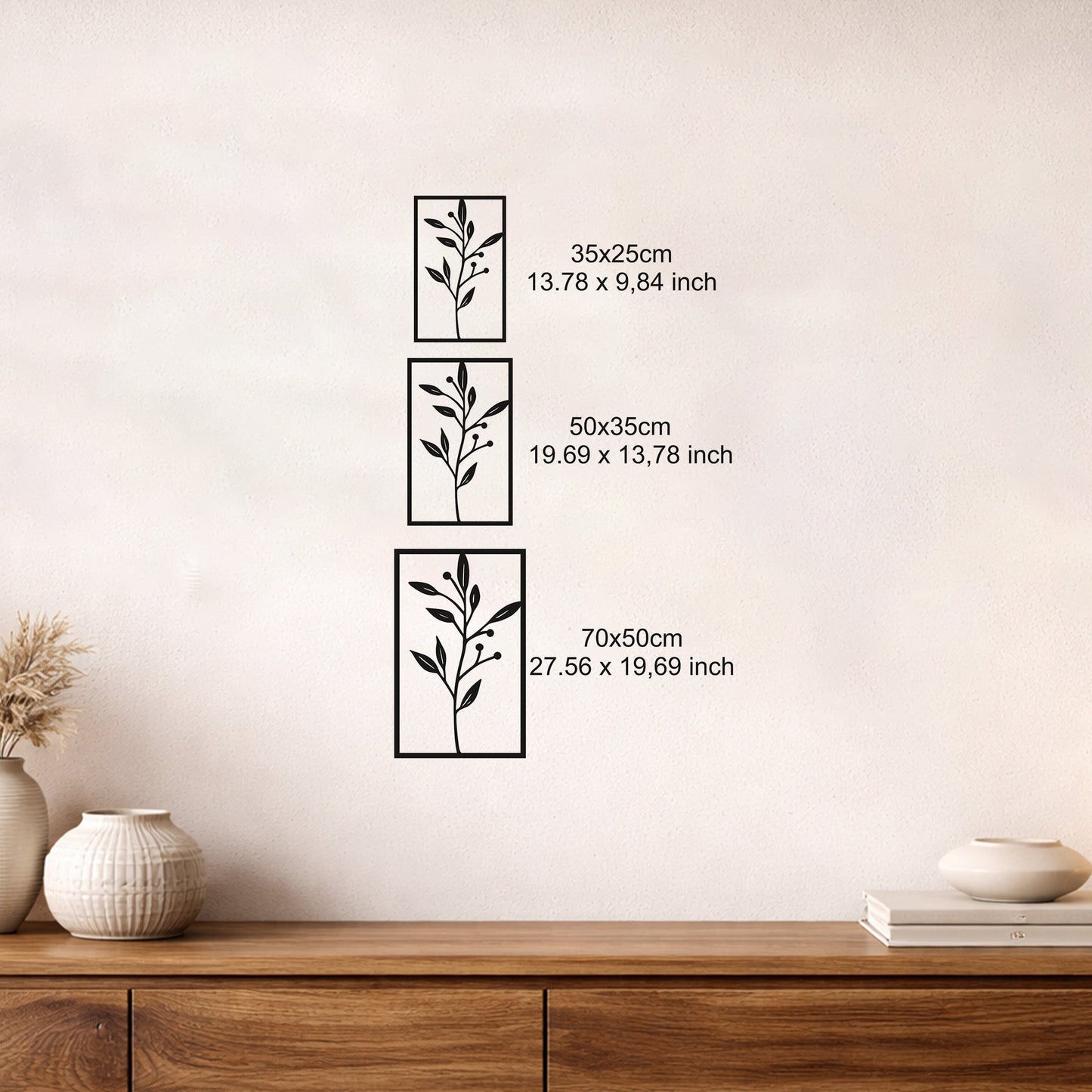 Modern Zeytin Dalı Metal Duvar Tablosu Barış ve Estetik