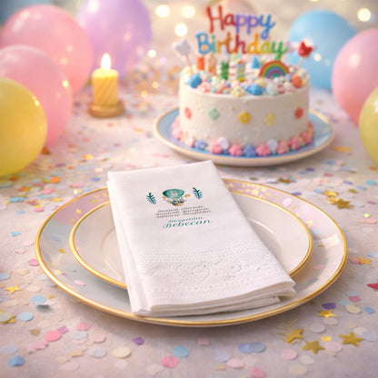Tavşanlı Turkuaz Sıcak Hava Balonu Bebecan Peçetesi
