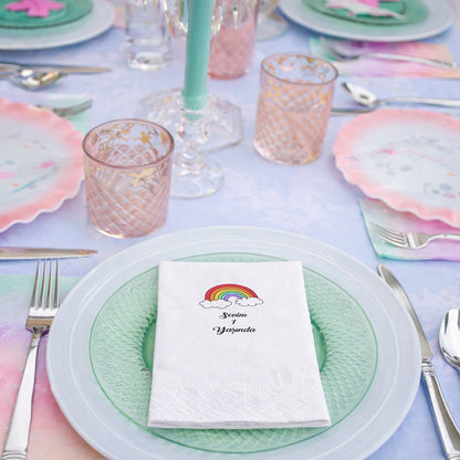 Pastel Bulutlu Soft Gökkuşağı Sevim 1 Yaş Peçetesi