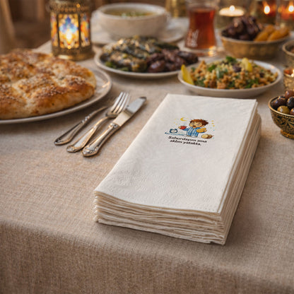 Komik Sahur Baskılı Peçete – Sahurdayım Ama Aklım Yatakta | 33x33 cm