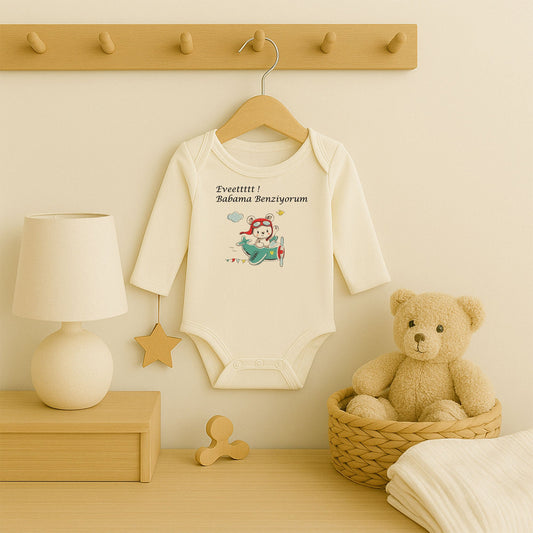 Kişiye Özel Bebek Zıbını – Pilot Ayıcık Tasarım | 1–36 Ay