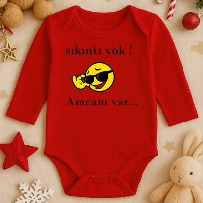 Kişiye Özel Bebek Zıbını – Sıkıntı Yok! Amcam Var Tasarım | 1–36 Ay