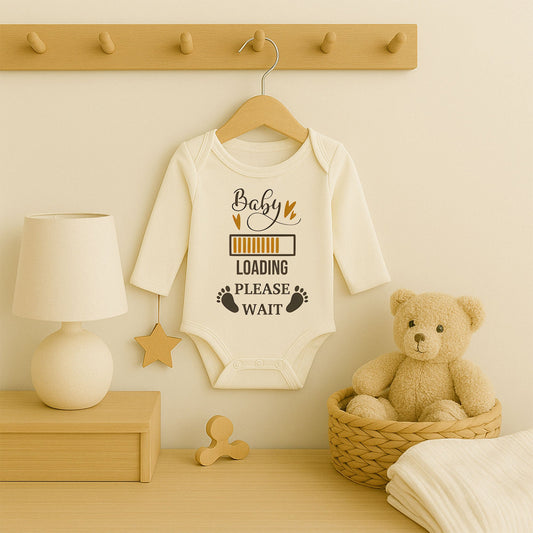Baby Loading Please Wait Baskılı Bebek Zıbını – 1–36 Ay |Hassas Cilt Dostu