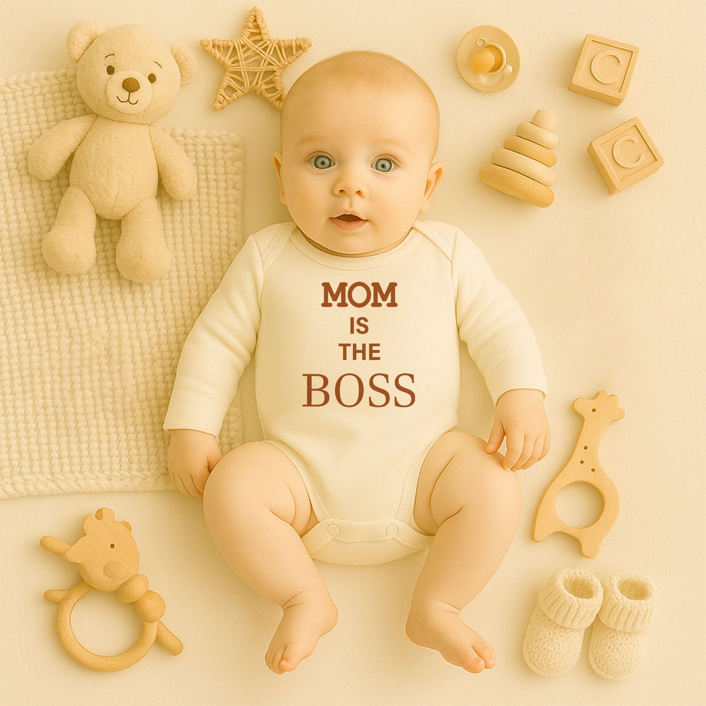 Mom Is The Boss Baskılı Tişört / Sweatshirt – Eğlenceli Anne Tasarımı