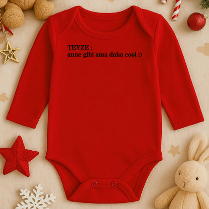 Teyze Anne Gibi Ama Daha Cool | 1–36 Ay, DTF Baskı, Hassas Cilt Uyumlu, Kişiselleştirilebilir