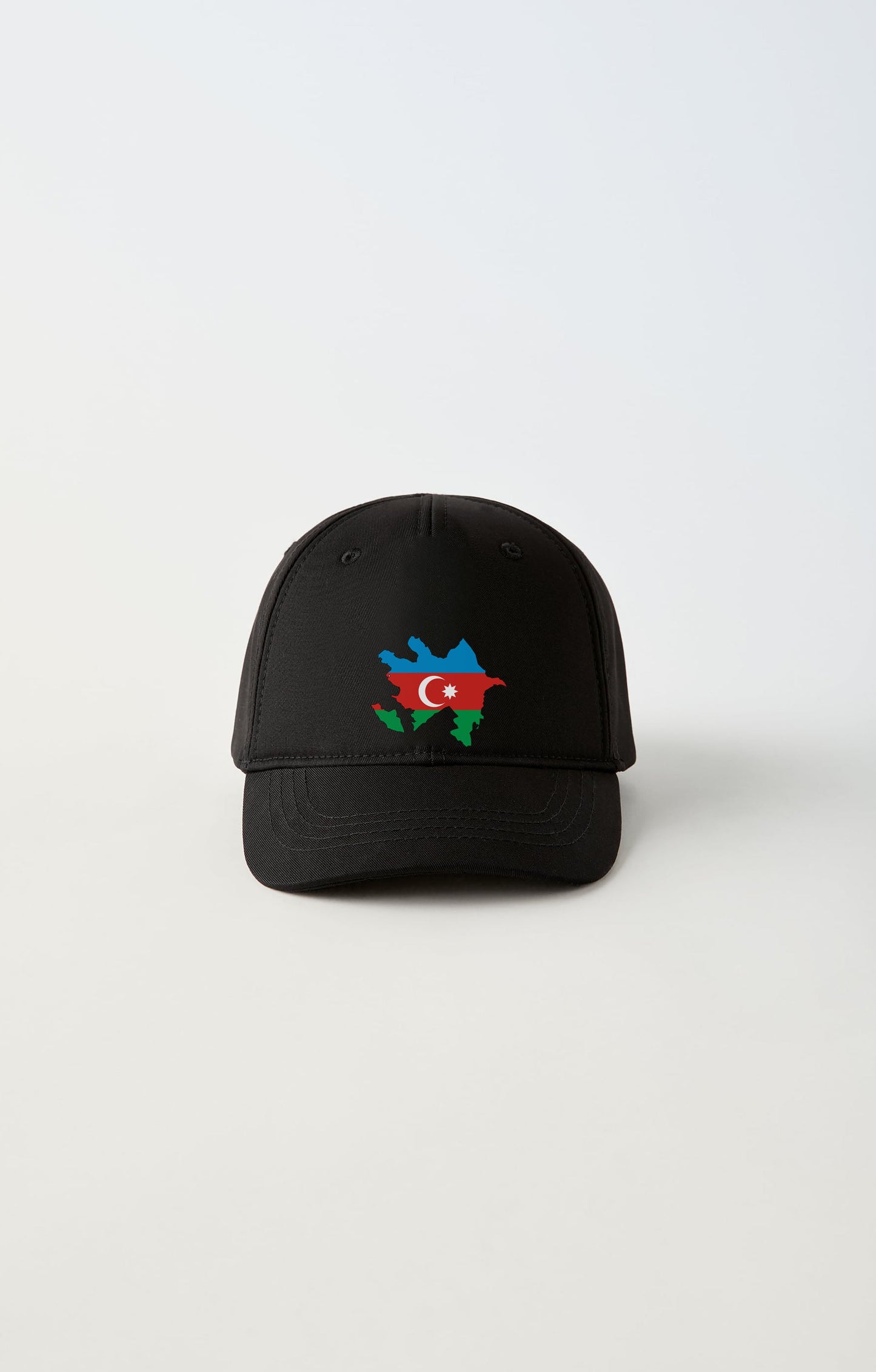Azerbaycan Bayrağı Baskılı Baskılı Ayarlanabilir Siyah Şapka