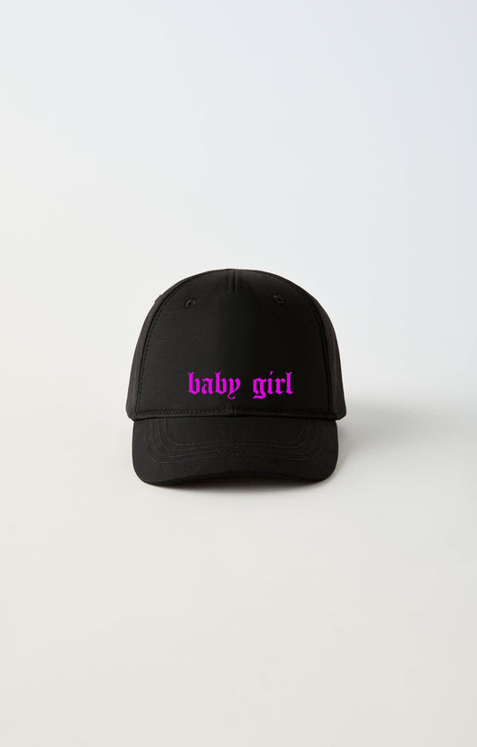 Baby Girl Baskılı Baskılı Ayarlanabilir Siyah Şapka