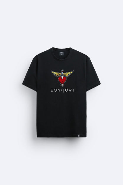 Bon Jovi baskılı regular tişört