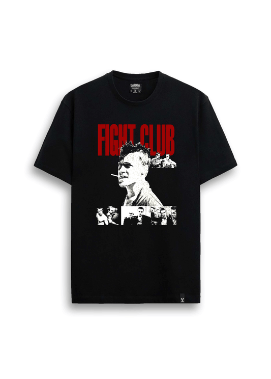 fıght club baskılı oversize tişört