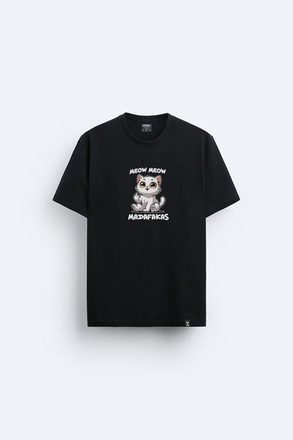 Meow baskılı regular tişört